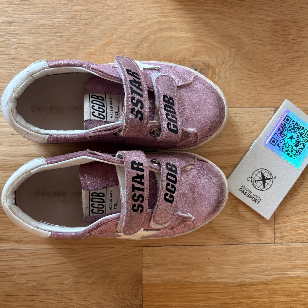 Golden Goose Pink and White Kids Sneakers
